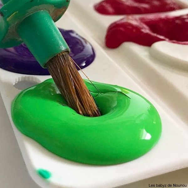 Peinture enfant 1000ml - Piccolino gouache maternelle vert clair - peinture  scolaire