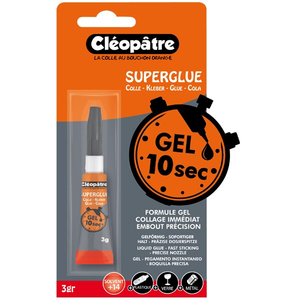 Colle extra-forte Super Cléo 10 s Cléopâtre, gel - 3 g 61731