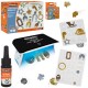 Coffret Créatif Résine UV 25ml + Lampe UV 24W + 9 pots accessoires or/argent + 2 moules