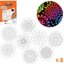 8 plantillas de mandala de 12,7 cm de diámetro, lavables y reutilizables