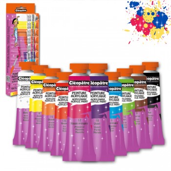 Blister de 10 tubes de Peinture Acrylique de 10 ml