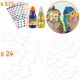 Lot créatif Carnaval de 24 masques + 575 gommettes holographiques + 1 flacon Gel Pailleté + 1 flacon Peinture Pailletée