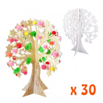 30 Sapins en carton à décorer - 24cm