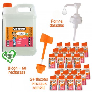 Schoolpack : 24 flacons pinceaux 80ml + bidon 5kg colle adhésive