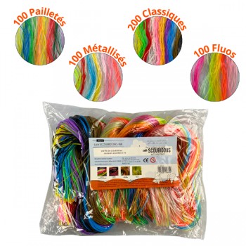 Sachet de 500 scoubidous - couleurs assorties - 1 mètre