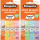 Boite de 4 bâtons Pastel de colle TRANSPARENTE "Cléostick" Adhésive en 8g