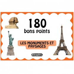 Lot de 180 bons points - Les monuments et paysages