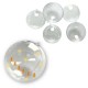 6 boules en plastique transparent